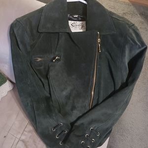 Scully Genuine Leather Woman's Motorcycle Jacket, Size 8, 100% Satin Lining